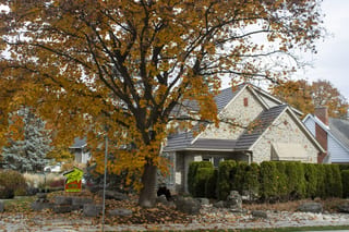 Tudor Brown Interlock Shake aluminum roof on a Tudor home with Interlock Shake metal roof in Waterloo,, Waterloo, Ontario