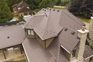 Interlock Aluminum Slate Metal Roofing – Tudor Brown | Bradford, ON (Snow guard detail)