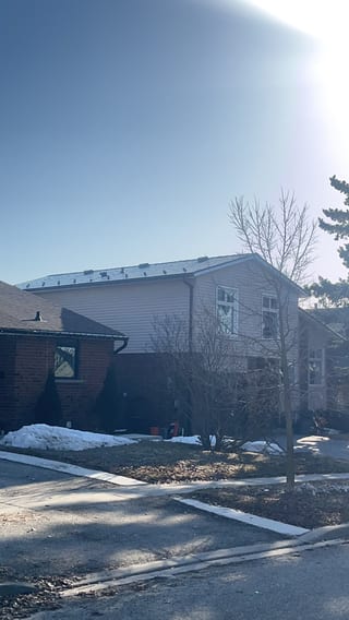 Interlock Aluminum Slate Metal Roofing – Black | Orangeville, ON (Front-left elevation)
