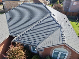Interlock Aluminum Cedar Shingle Metal Roofing – Musket Grey | Brampton, ON (Aerial)