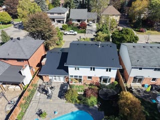 Interlock Aluminum Slate Metal Roofing – Black | Ancaster, ON (Aerial)