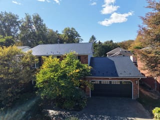 Interlock Aluminum Slate Metal Roofing – Black | Ancaster, ON (Aerial)