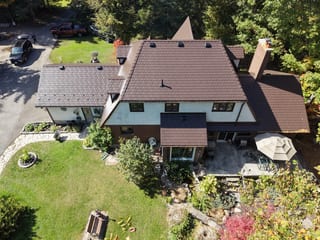 Interlock Aluminum Slate Metal Roofing – Colonial Brown | Fraserville, ON (Aerial)