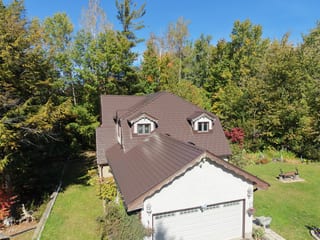 Interlock Aluminum Slate Metal Roofing – Colonial Brown | Fraserville, ON (Aerial)
