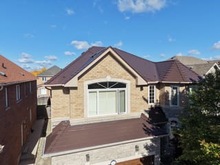 Interlock Aluminum Cedar Shingle Metal Roofing – Colonial Brown | Mississauga, ON (Aerial front)
