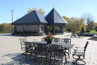 Deep Charcoal Interlock Slate aluminum roof on a Deep Charcoal Interlock Slate metal roof on a modern home, Alexandria, Ontario