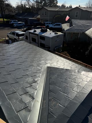 Interlock Aluminum Slate Metal Roofing – Deep Charcoal | Beaverton, OR