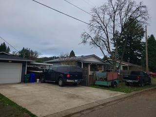 Musket Grey Interlock Slate aluminum roof on a two-storey home with a grey metal roof and a grey garage, Clackamas Clackamas Clackamas Clackamas, Oregon