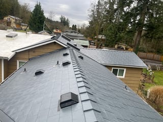 Interlock Aluminum Slate Metal Roofing – Deep Charcoal | Maple Valley, WA