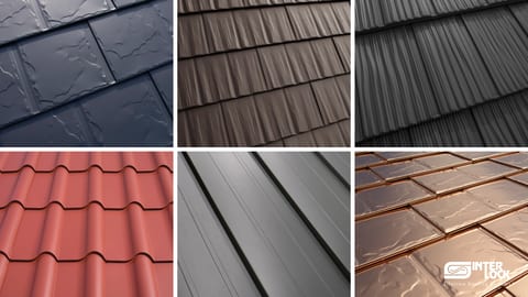 Interlock® metal shingle panel profiles in aluminum and copper — product close-up