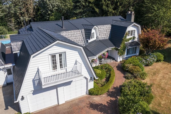 Interlock Aluminum Shake Metal Roofing – Black | Abbotsford, BC (Aerial)