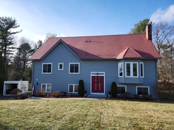 Interlock Aluminum Shingle Metal Roofing – Tile Red | Stoughton, MA (Front elevation)
