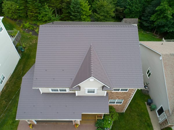 Tudor Brown Interlock Cedar Shingle aluminum roof on the home, Dartmouth, Nova Scotia