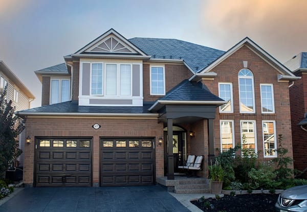 Interlock Aluminum Slate Metal Roofing – Deep Charcoal | Burlington, ON (Front elevation)