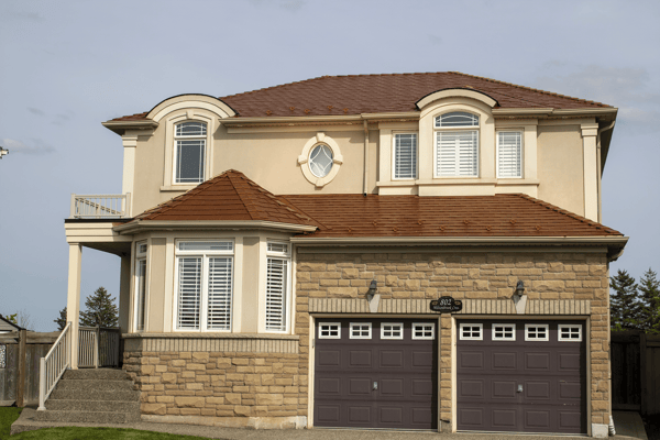 Interlock Aluminum Slate Metal Roofing – Copper Penny | Milton, ON (Front elevation)