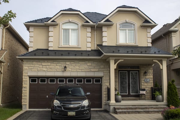 Interlock Aluminum Slate Metal Roofing – Black | Milton, ON (Front elevation)