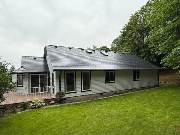 Interlock Aluminum Slate Metal Roofing – Black | Newberg, OR