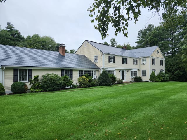 Deep Charcoal Interlock metal roof in West Simsbury, CT