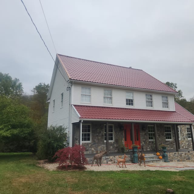 Tile Red Interlock metal roof in Oxford, CT