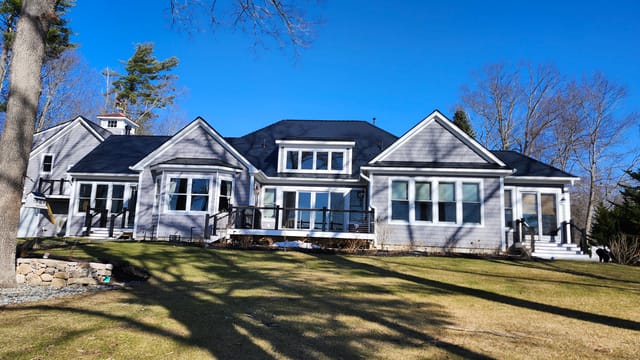 Deep Charcoal Interlock metal roof in Orrs Island, ME