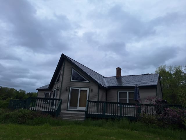 Deep Charcoal Interlock metal roof in Stetson, ME