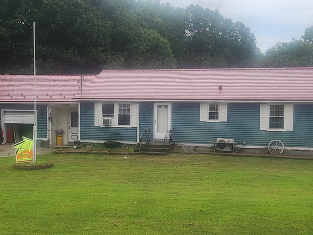 Tile Red Interlock metal roof in Lebanon, ME