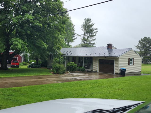 Charcoal Grey Interlock metal roof in Pittsfield, MA