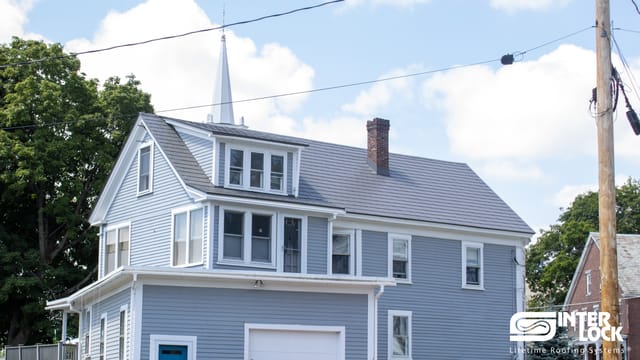 Musket Grey Interlock metal roof in Fitchburg, MA