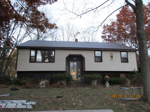 Colonial Brown Interlock metal roof in Haverhill, MA