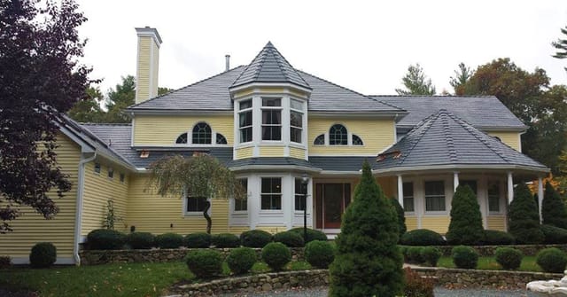 Deep Charcoal Interlock metal roof in Norwell, MA