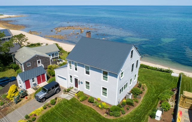 Deep Charcoal Interlock metal roof in Plymouth, MA