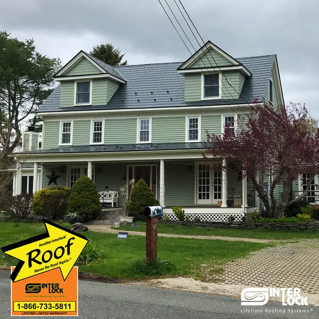 Deep Charcoal Interlock metal roof in Boxford, MA