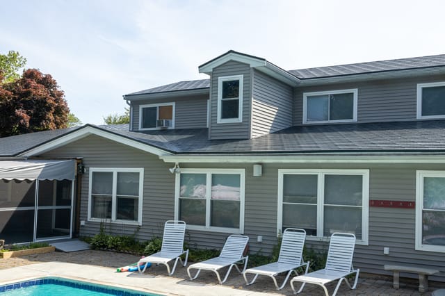 Deep Charcoal Interlock metal roof in Danvers, MA