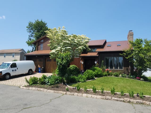 Aged Copper Interlock metal roof in Saugus, MA
