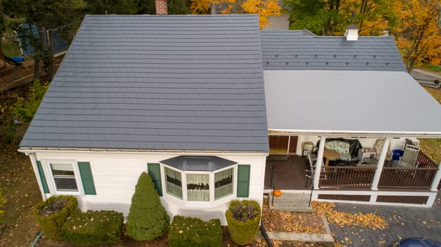 Deep Charcoal Interlock metal roof in Woburn, MA