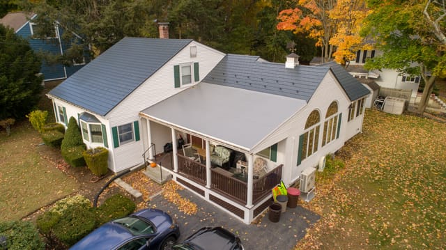 Deep Charcoal Interlock metal roof in Woburn, MA