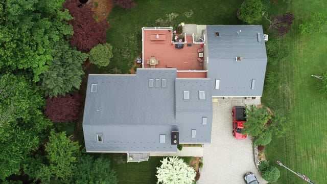 Deep Charcoal Interlock metal roof in Bedford, MA