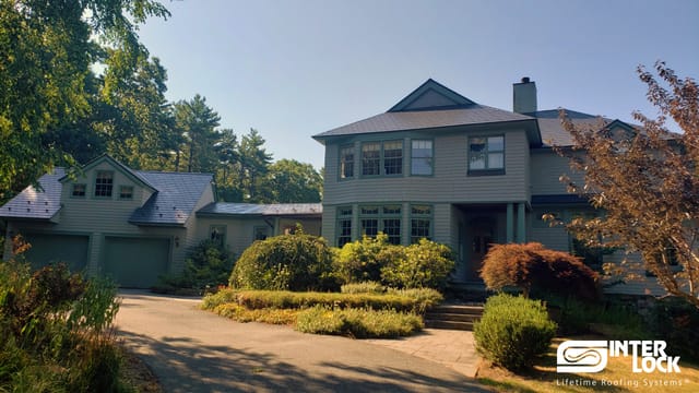 Deep Charcoal Interlock metal roof in Beverly, MA