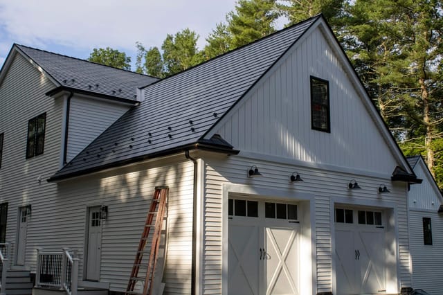 Black Interlock metal roof in Foxborough, MA