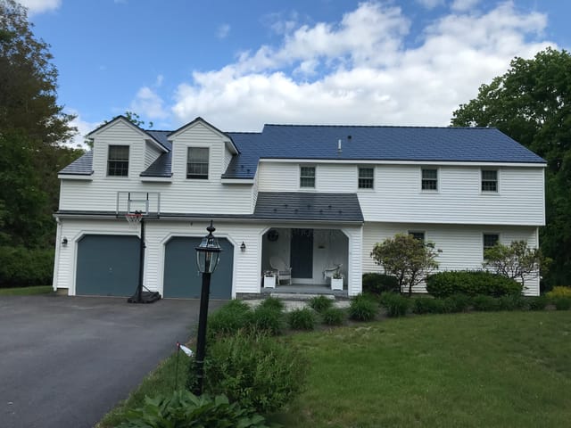 Deep Charcoal Interlock metal roof in Chelmsford, MA