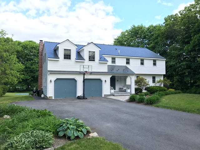 Deep Charcoal Interlock metal roof in Chelmsford, MA
