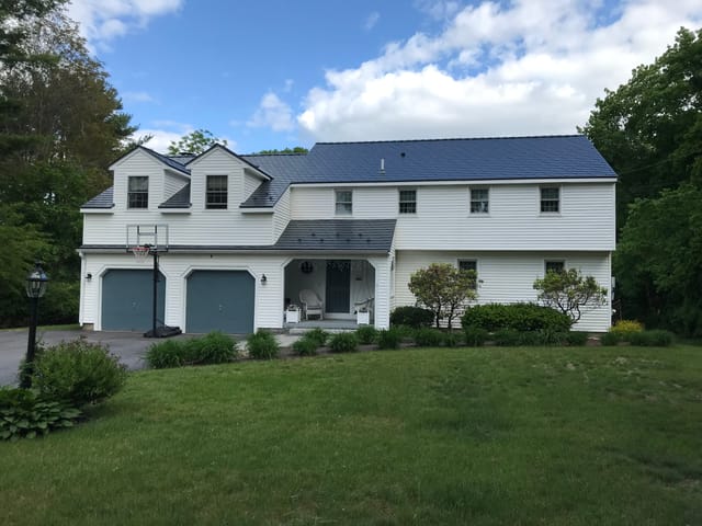 Deep Charcoal Interlock metal roof in Chelmsford, MA