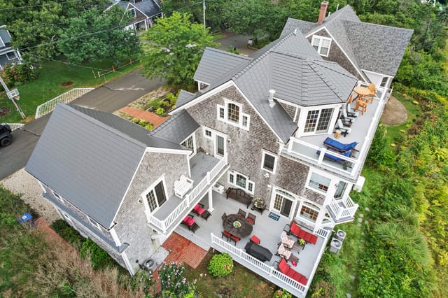 Deep Charcoal Interlock metal roof in Sagamore Beach, MA