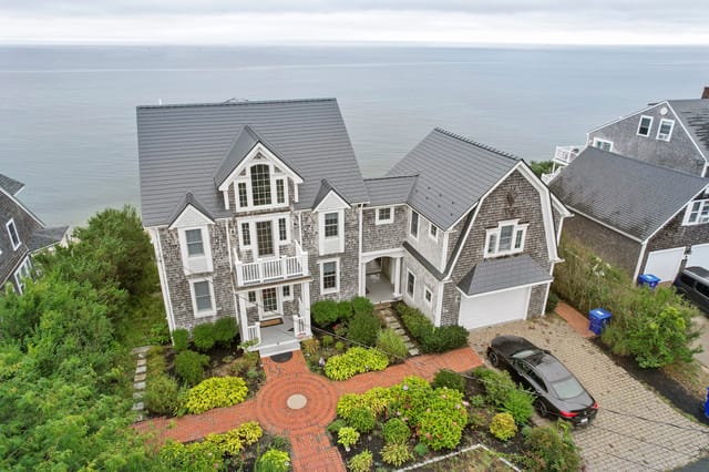 Deep Charcoal Interlock metal roof in Sagamore Beach, MA