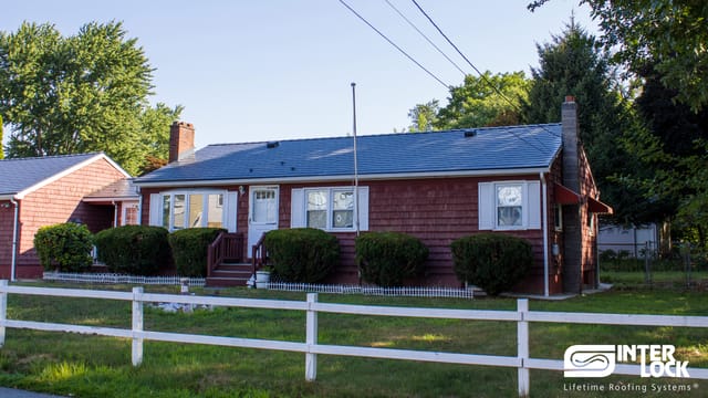 Deep Charcoal Interlock metal roof in Wilbraham, MA
