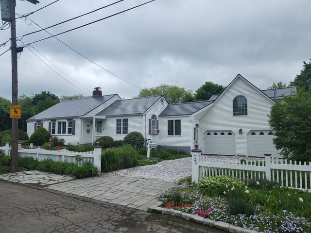 Musket Grey Interlock metal roof in Quincy, MA