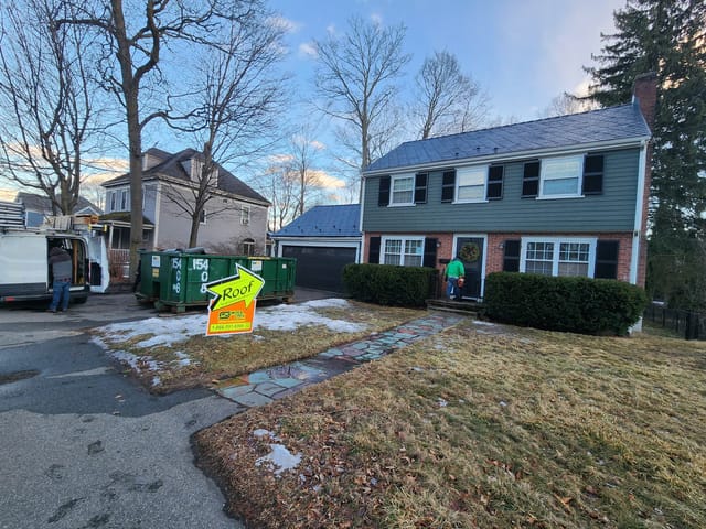 Deep Charcoal Interlock metal roof in Milton, MA