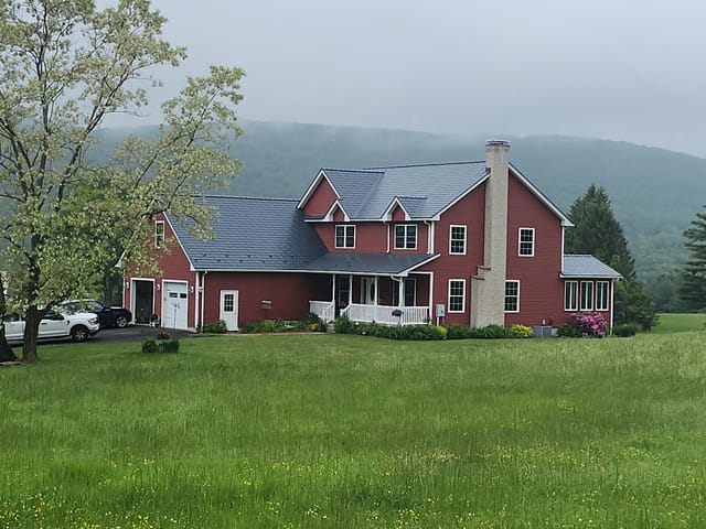 Deep Charcoal Interlock metal roof in Southwick, MA