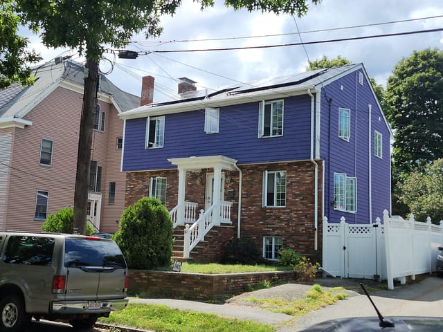 Deep Charcoal Interlock metal roof in Medford, MA