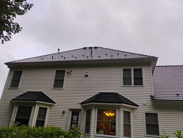 Black Interlock metal roof in West Boylston, MA